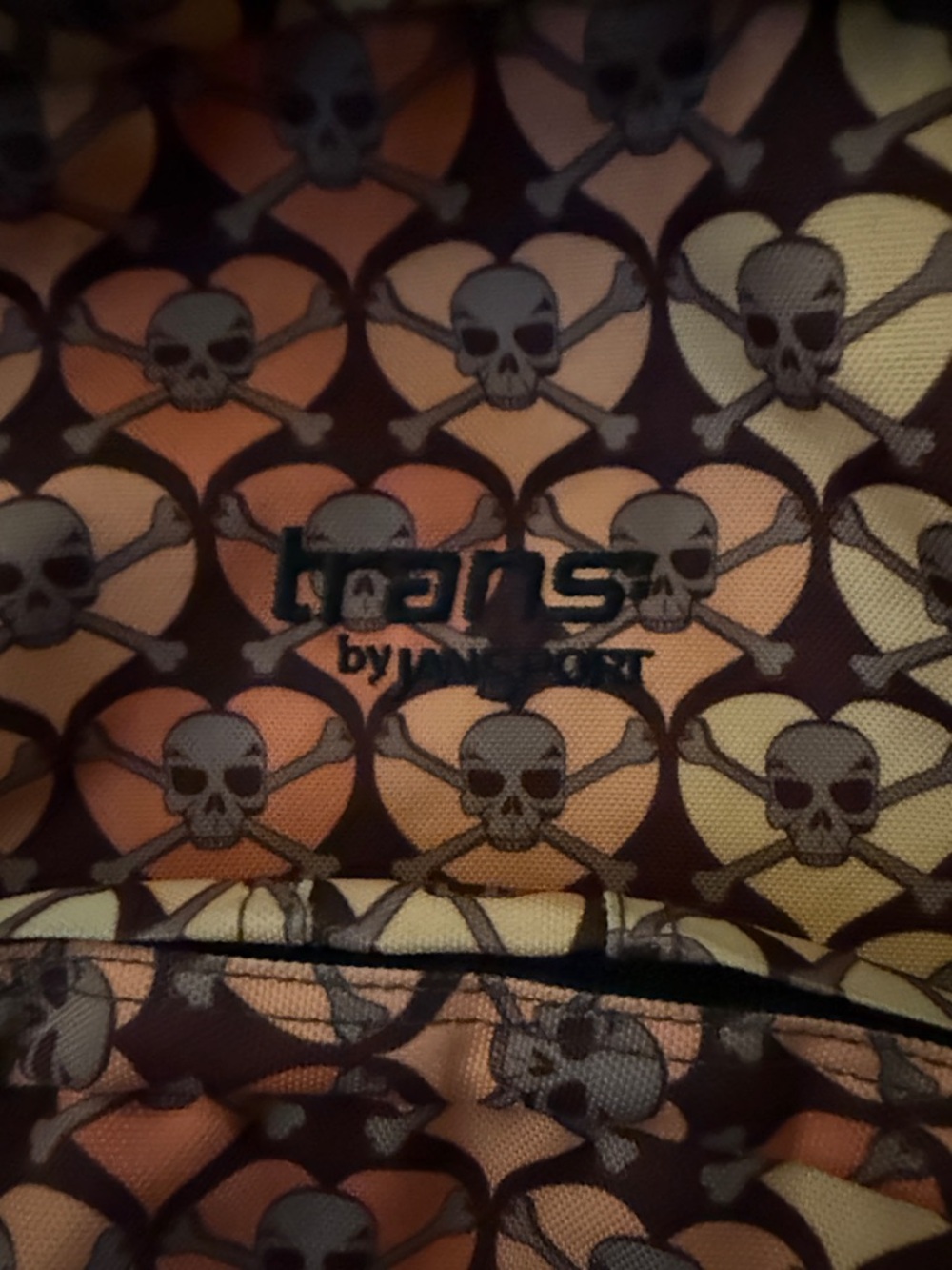 Jansport Orange and Yellow Skull Print Backpack - Picture 2 of 11